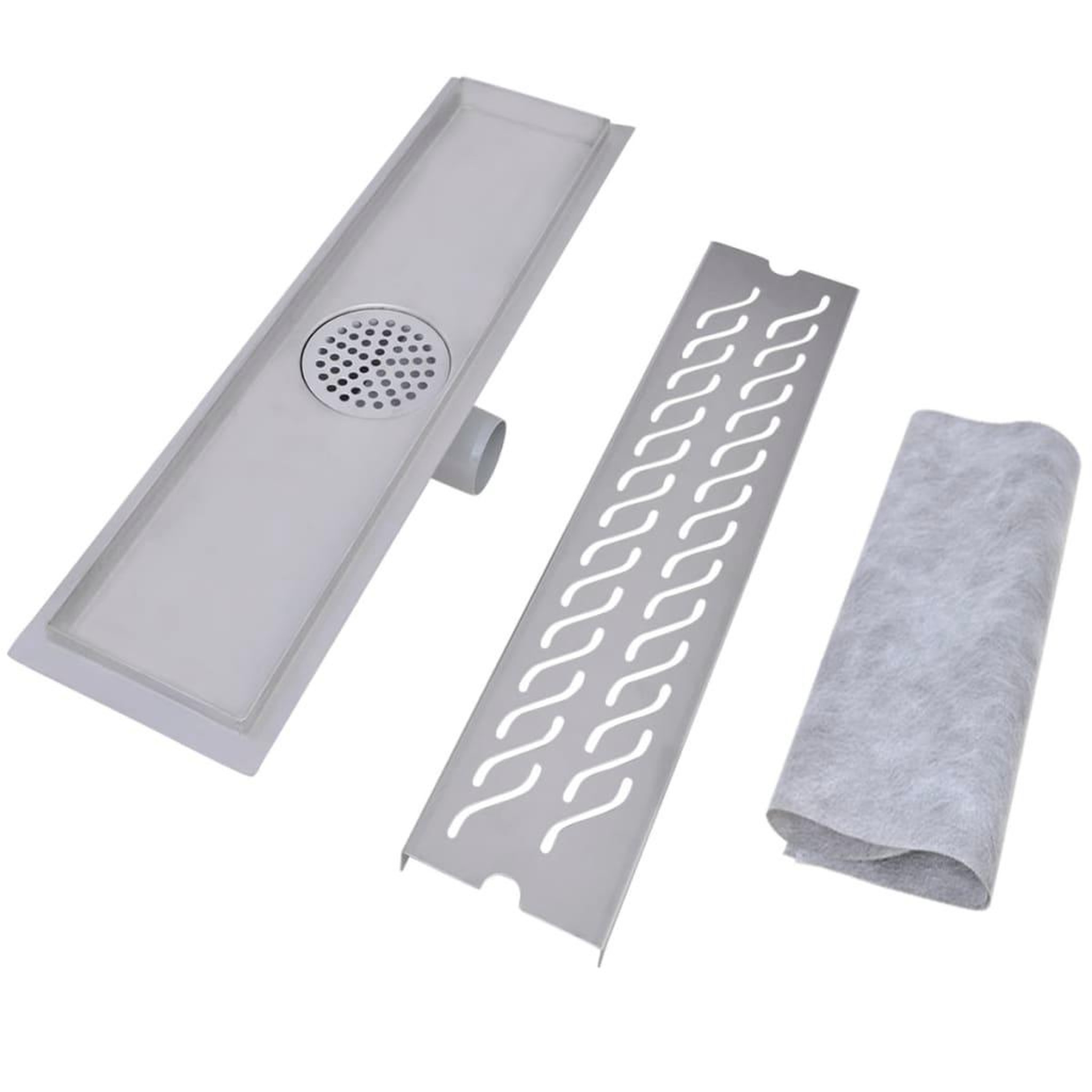 Voir la diapositive 3 : VIDAXL Drain de douche lineaire 530 x 140 mm acier inoxydable