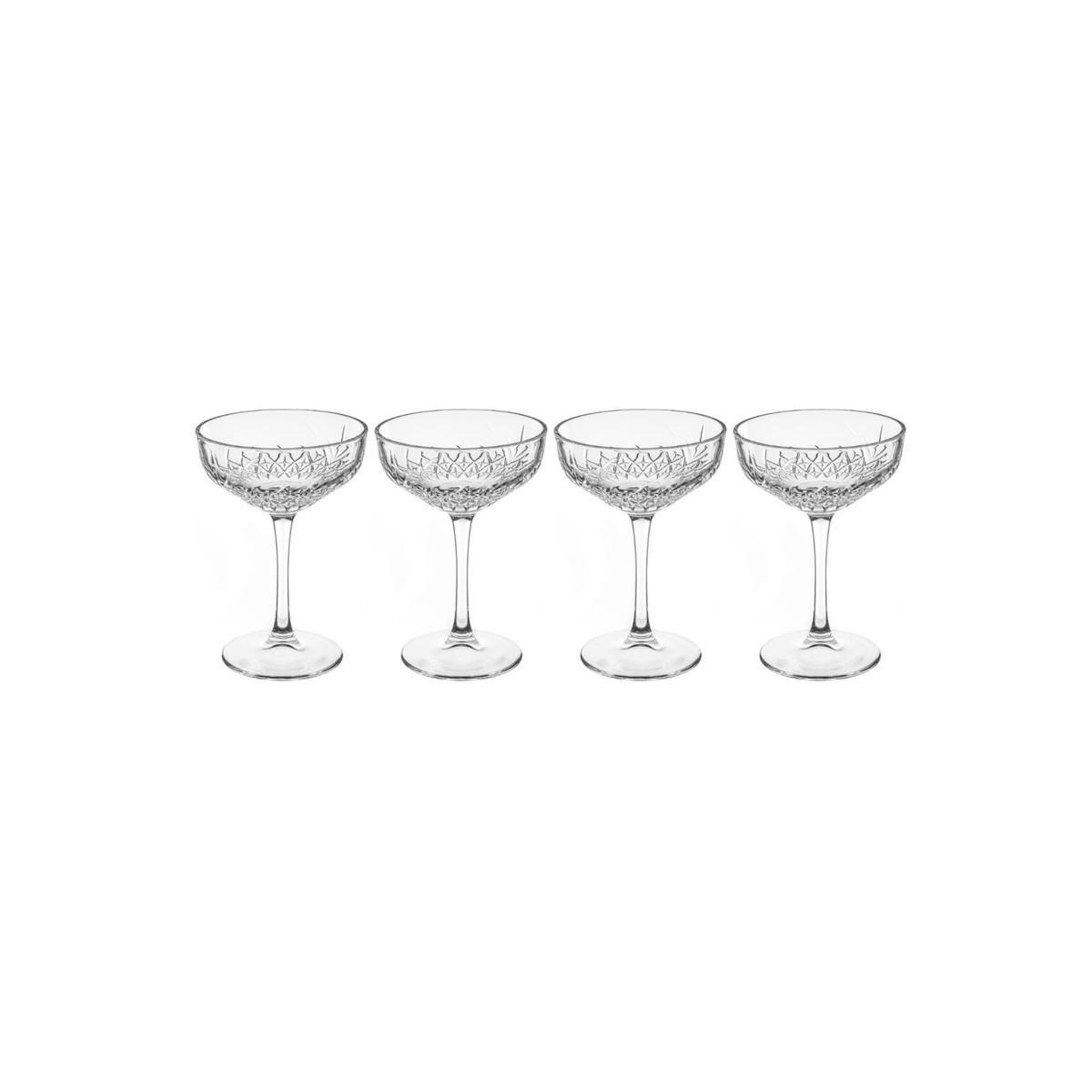 SECRET DE GOURMET Lot de 4 coupes de champagne  timeless  25cl transparent