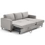 Voir la diapositive 2 : LISA DESIGN Jake - canapé d'angle droit 4 places convertible avec coffre en tissu velours relief