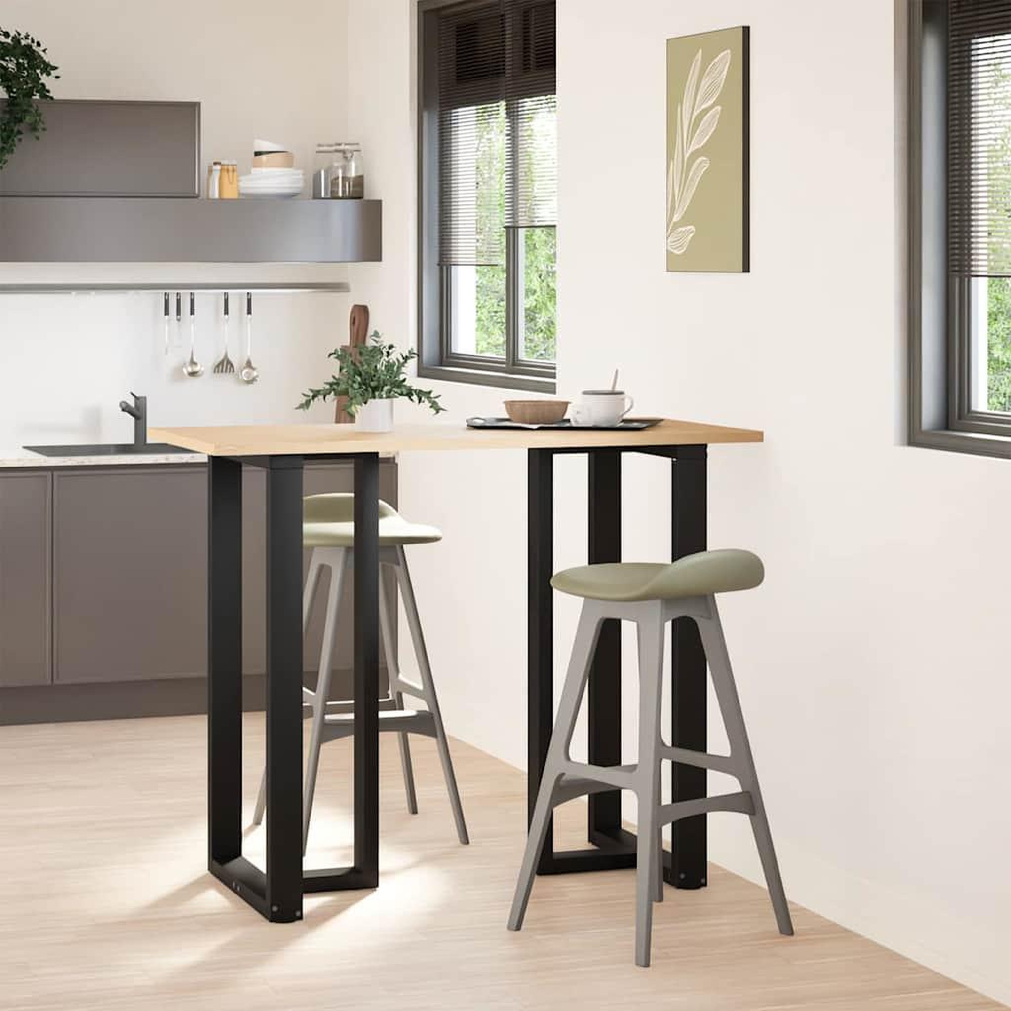 Voir la diapositive 2 : VIDAXL Pieds de table de bar forme de T 2 pcs noir 60x35x(110-111) cm
