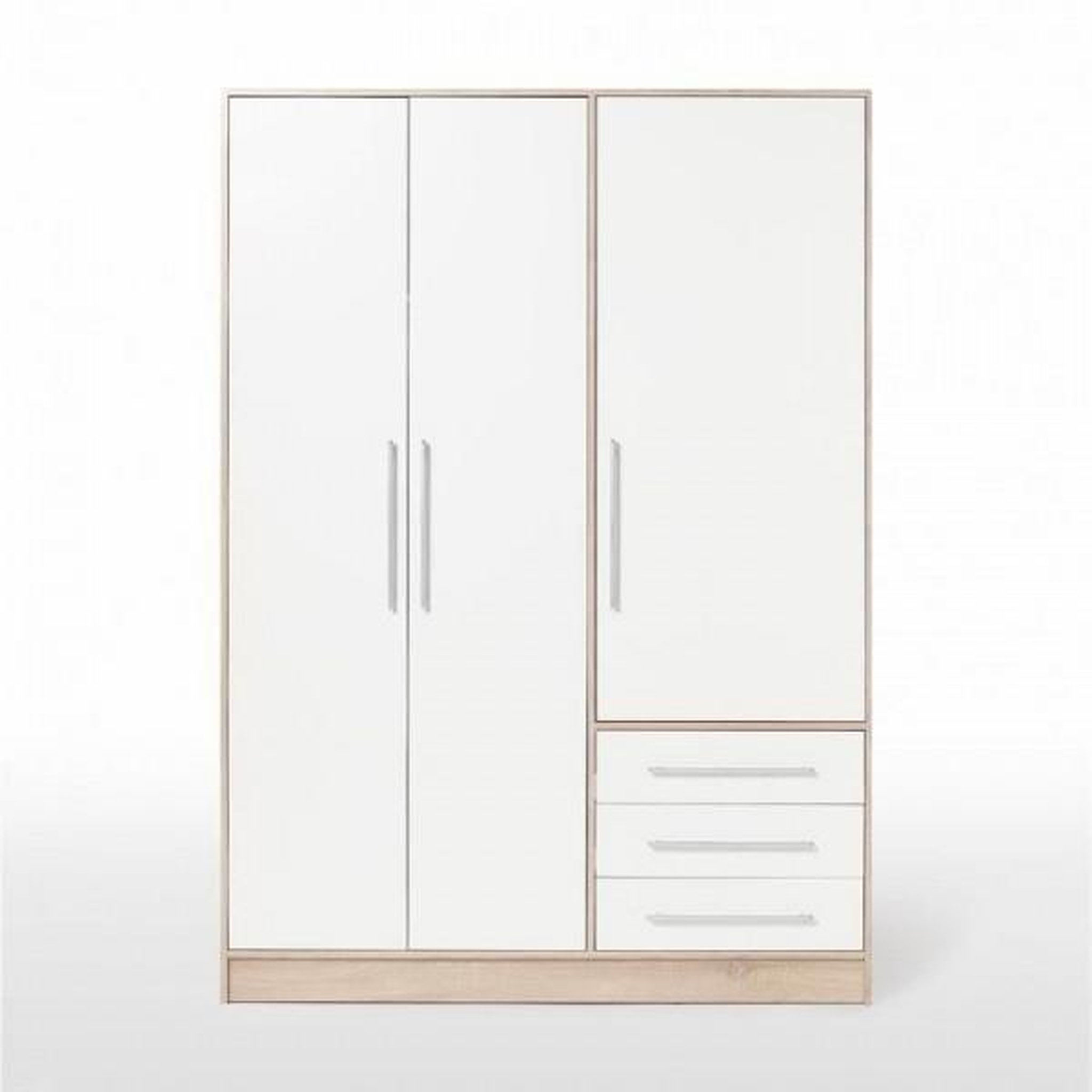 Voir la diapositive 4 : MARKET24 Armoire - Bois aggloméré chene et blanc - Contemporain - Chambre - L 144,6 cm