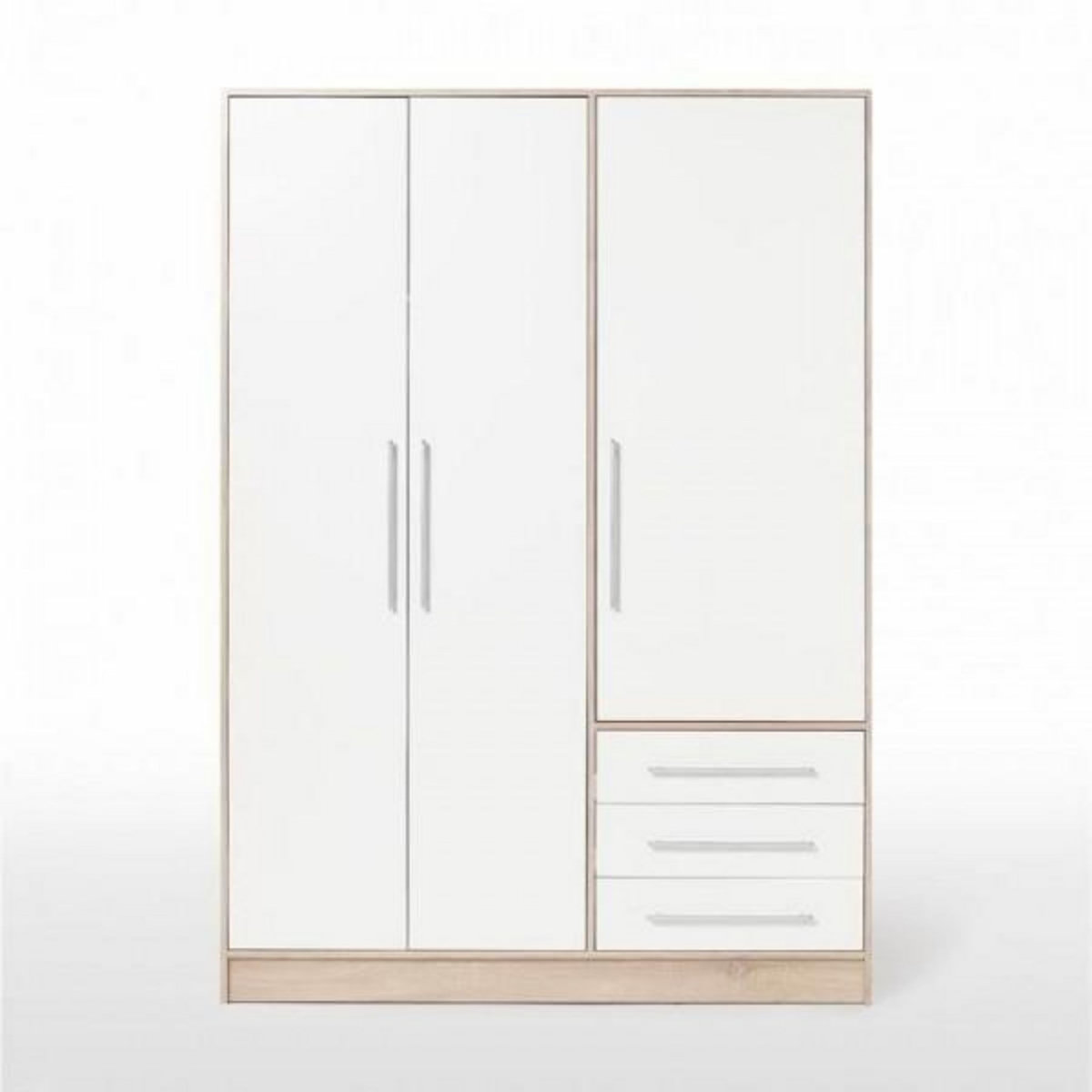 MARKET24 Armoire - Bois aggloméré chene et blanc - Contemporain - Chambre - L 144,6 cm