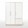 Voir la diapositive 4 : MARKET24 Armoire - Bois aggloméré chene et blanc - Contemporain - Chambre - L 144,6 cm