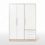 Voir la diapositive 4 : MARKET24 Armoire - Bois aggloméré chene et blanc - Contemporain - Chambre - L 144,6 cm
