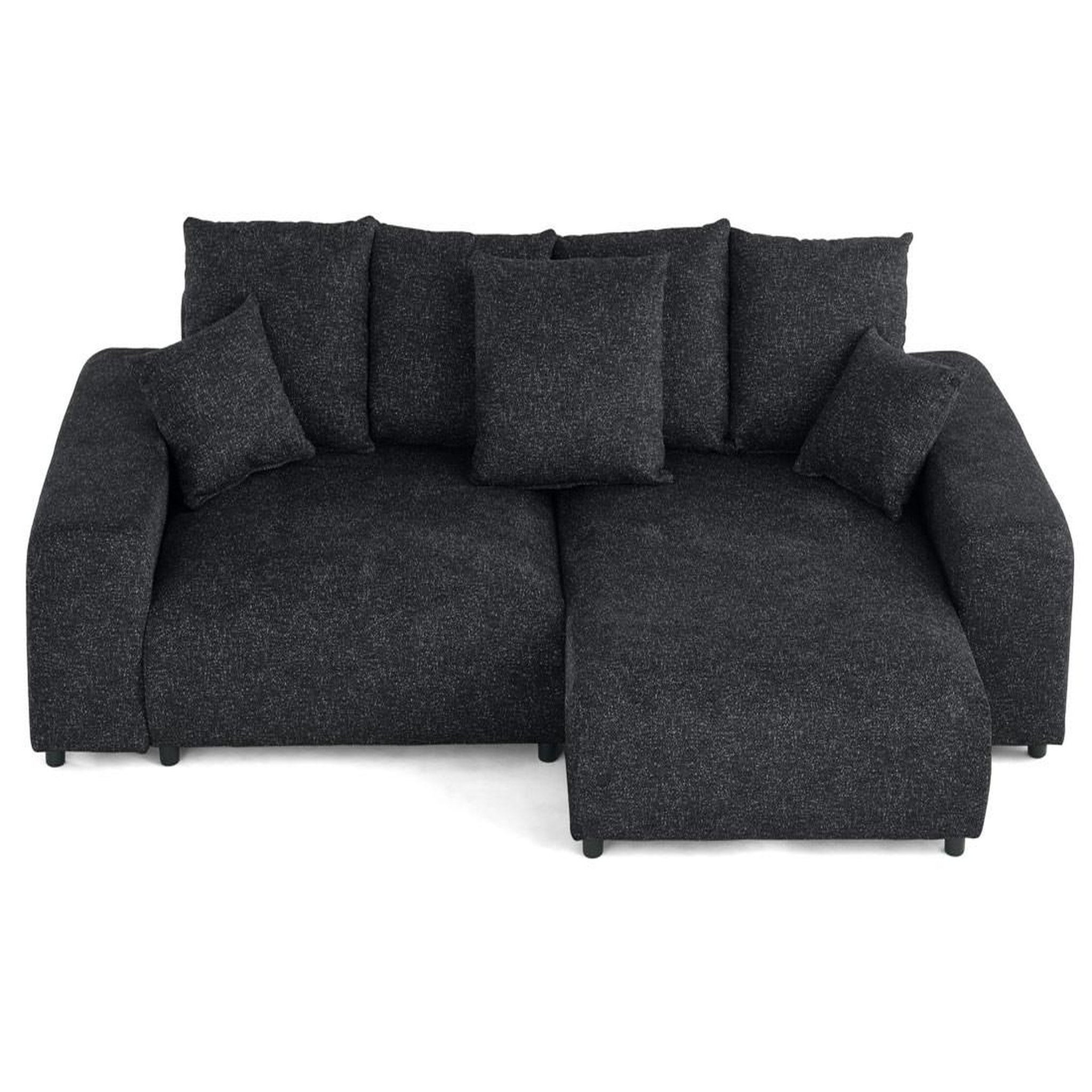 Voir la diapositive 5 : LISA DESIGN Jake - canapé panoramique d'angle droit 7 places convertible avec coffre en fausse fourrure
