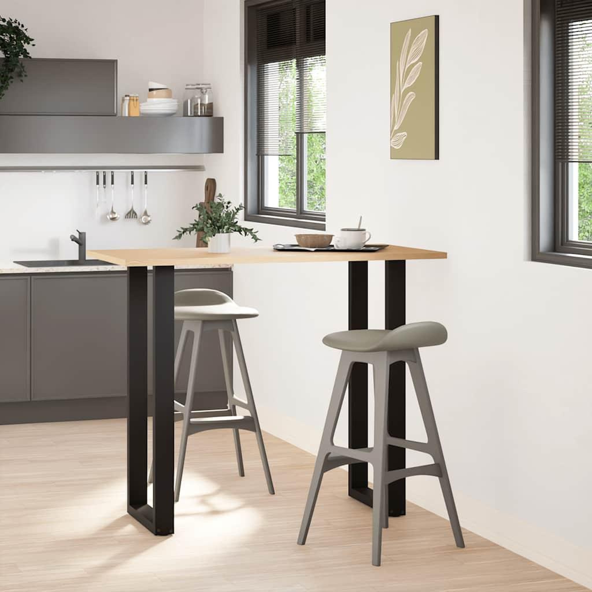 Voir la diapositive 2 : VIDAXL Pieds de table basse forme de U 2 pcs noir 40x(110-111)cm acier