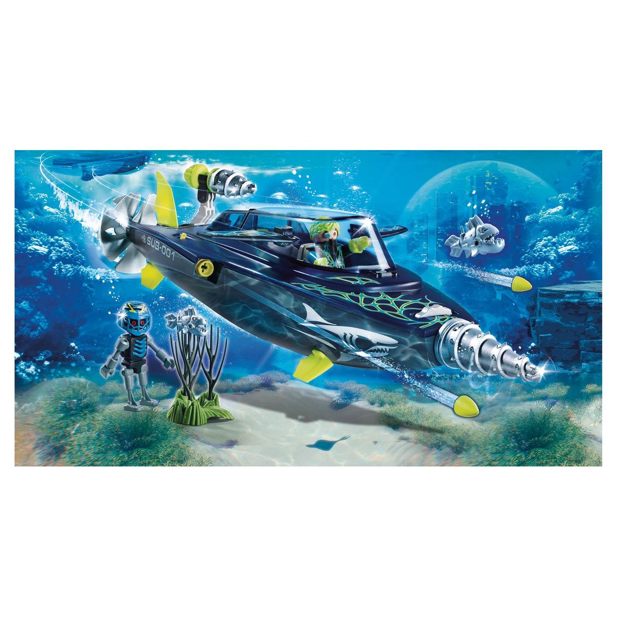 PLAYMOBIL 70005 - Top Agents - Sous-marin d'attaque S.H.A.R.K Team