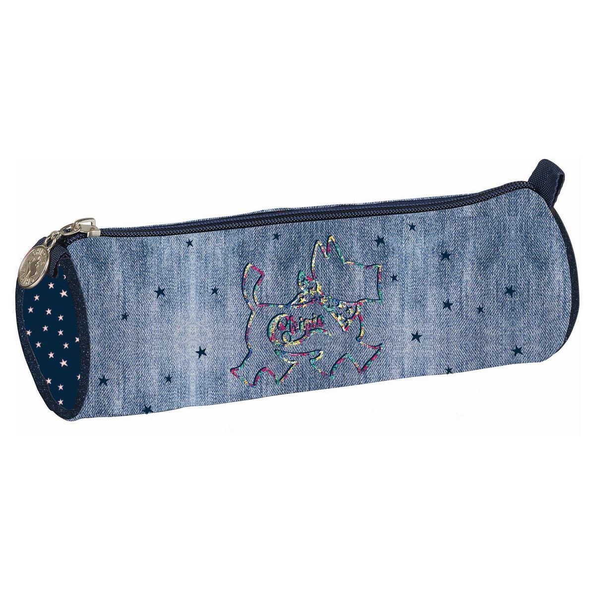 Trousse ronde 1 compartiment bleu CHIPIE HOLOGRAPHIQUE
