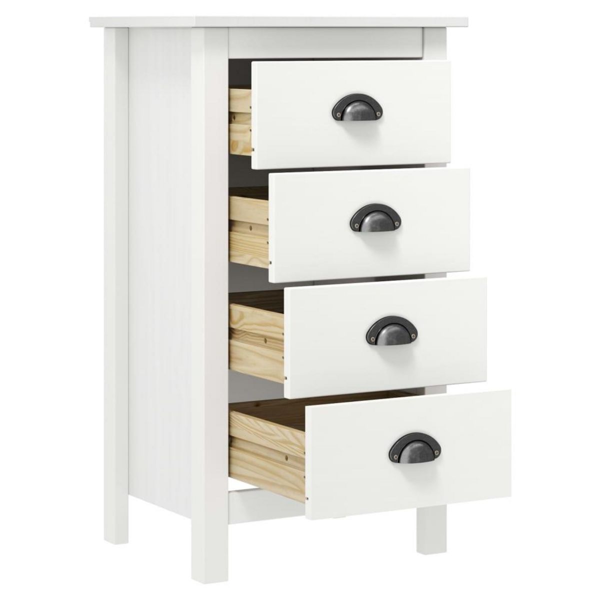 VIDAXL Buffet Hill Blanc 46x35x80 cm Bois de pin solide