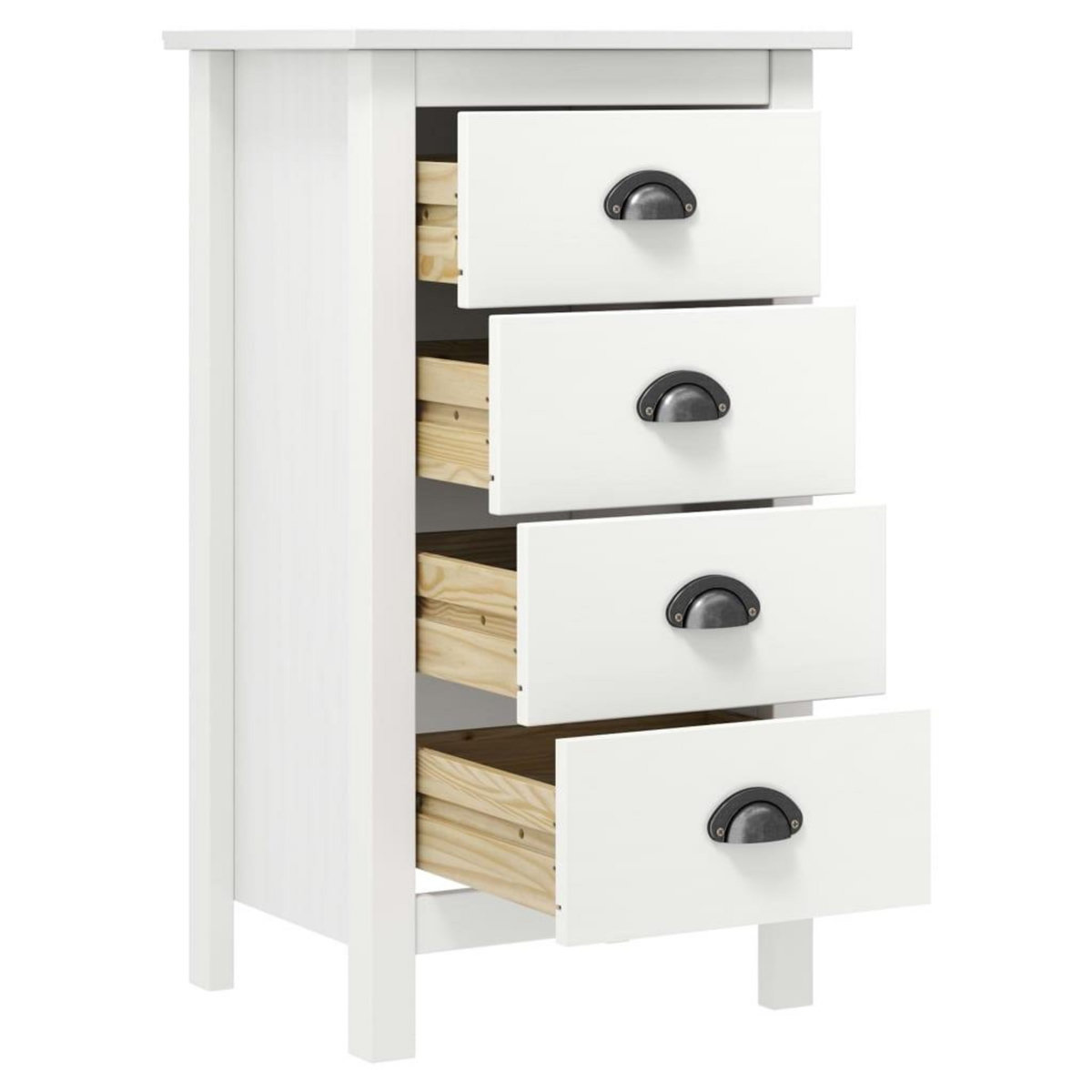 VIDAXL Buffet Hill Blanc 46x35x80 cm Bois de pin solide