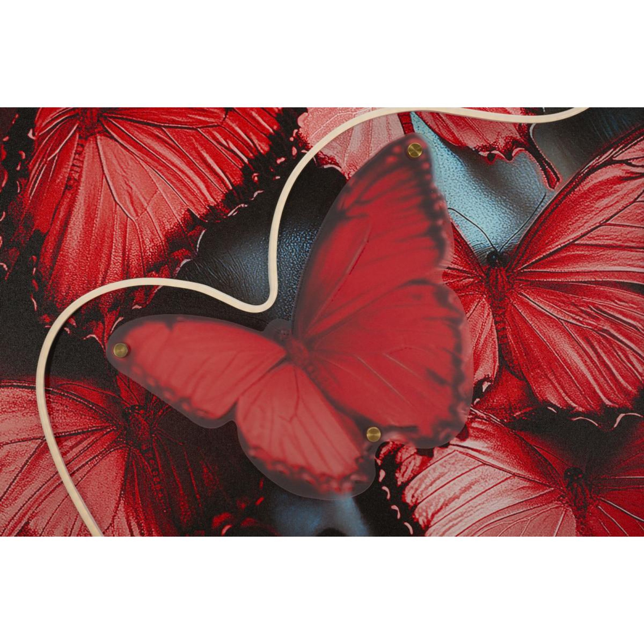Voir la diapositive 4 : Paris Prix Tableau Imprimé à LED  Butterflies  60x90cm Multicolore