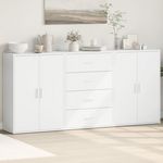 VIDAXL Buffets 3 pcs blanc 60x31x84 cm bois d'ingenierie