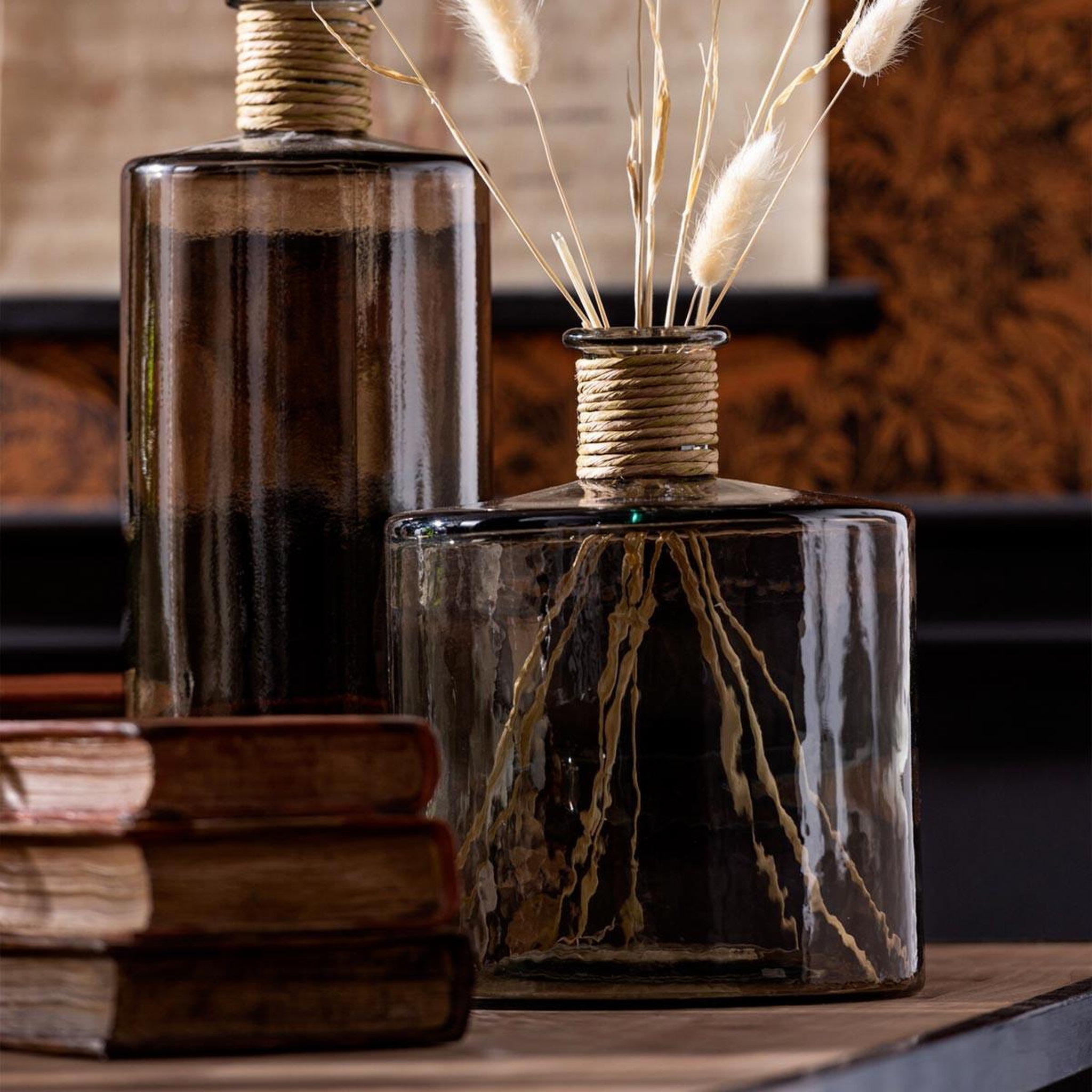 Voir la diapositive 2 : J-LINE Vase design en verre  safari  45cm marron