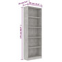 Voir la diapositive 6 : VIDAXL Bibliotheque a 5 niveaux Gris beton 60x24x175cm Bois ingenierie