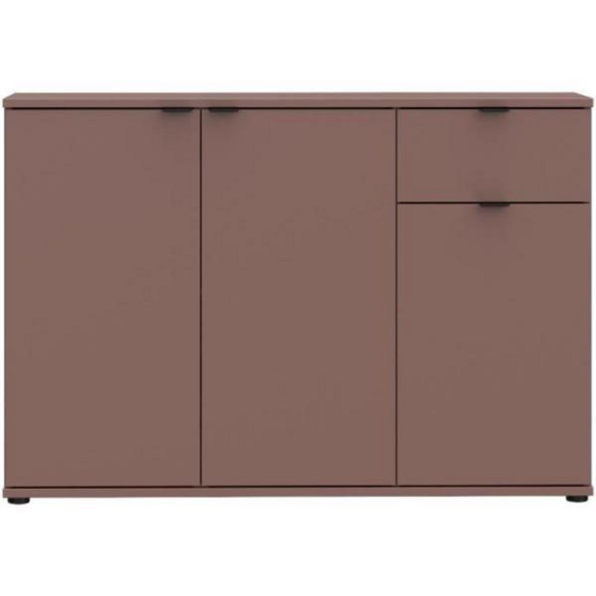 MARKET24 Commode - GANYMEDE - 3 portes - 1 tiroir - Terracotta - 119,8 x 34,1 x 82,3 cm