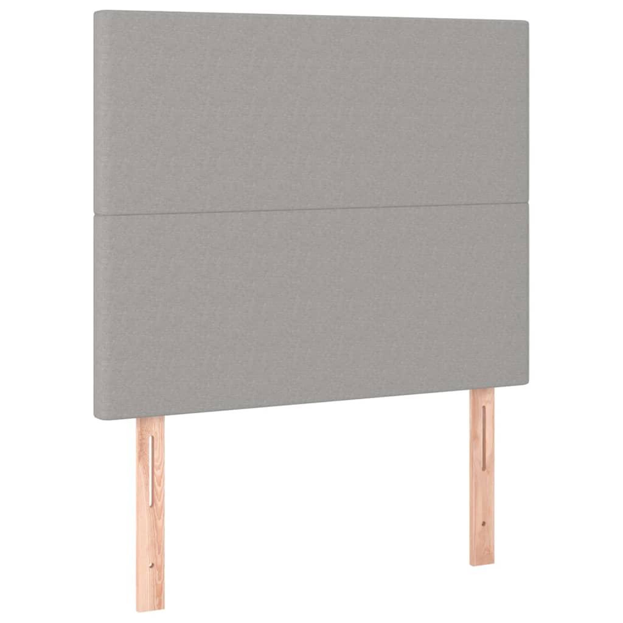 Voir la diapositive 2 : VIDAXL Tetes de lit 2 pcs Gris clair 100x5x78/88 cm Tissu