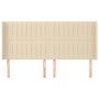 Voir la diapositive 3 : VIDAXL Tete de lit avec oreilles Creme 203x16x118/128 cm Tissu