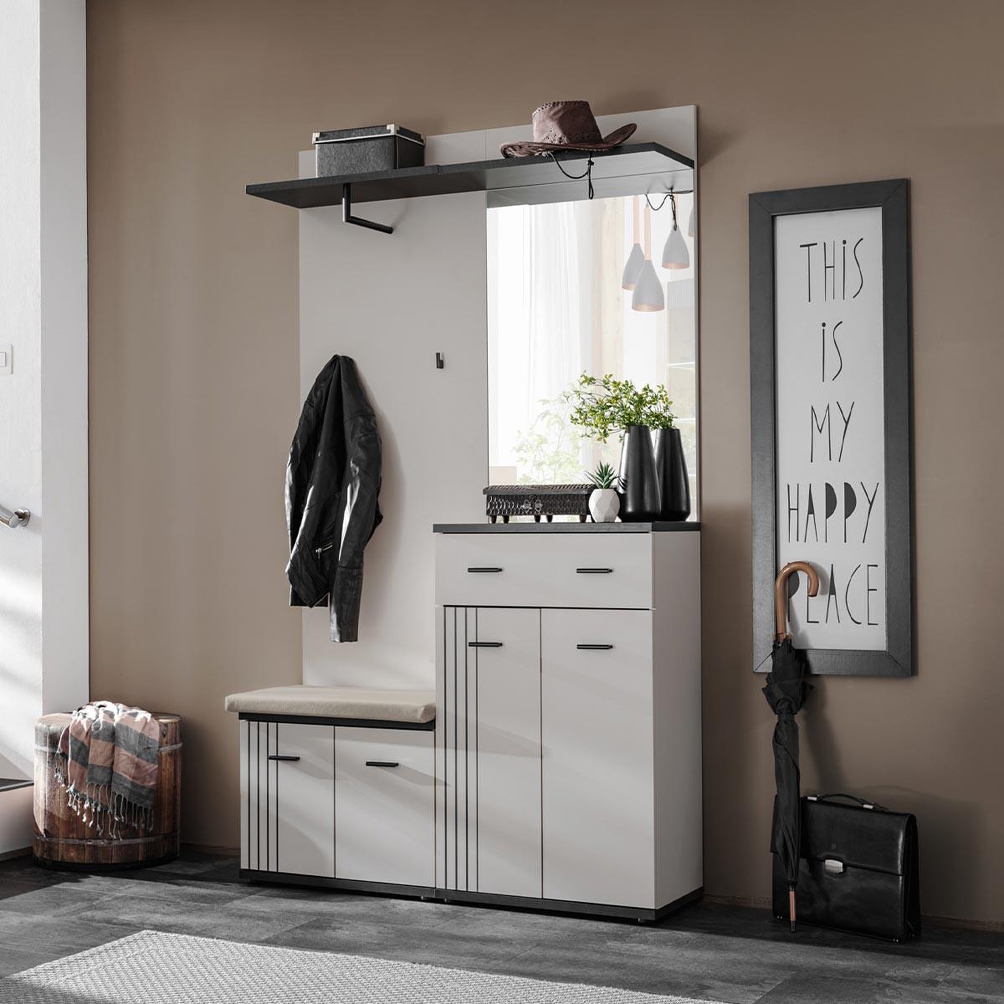 Paris Prix Ensemble vestiaire 4p  hugo  120cm gris & noir