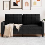 VIDAXL Canape a 2 places Noir 140 cm Velours