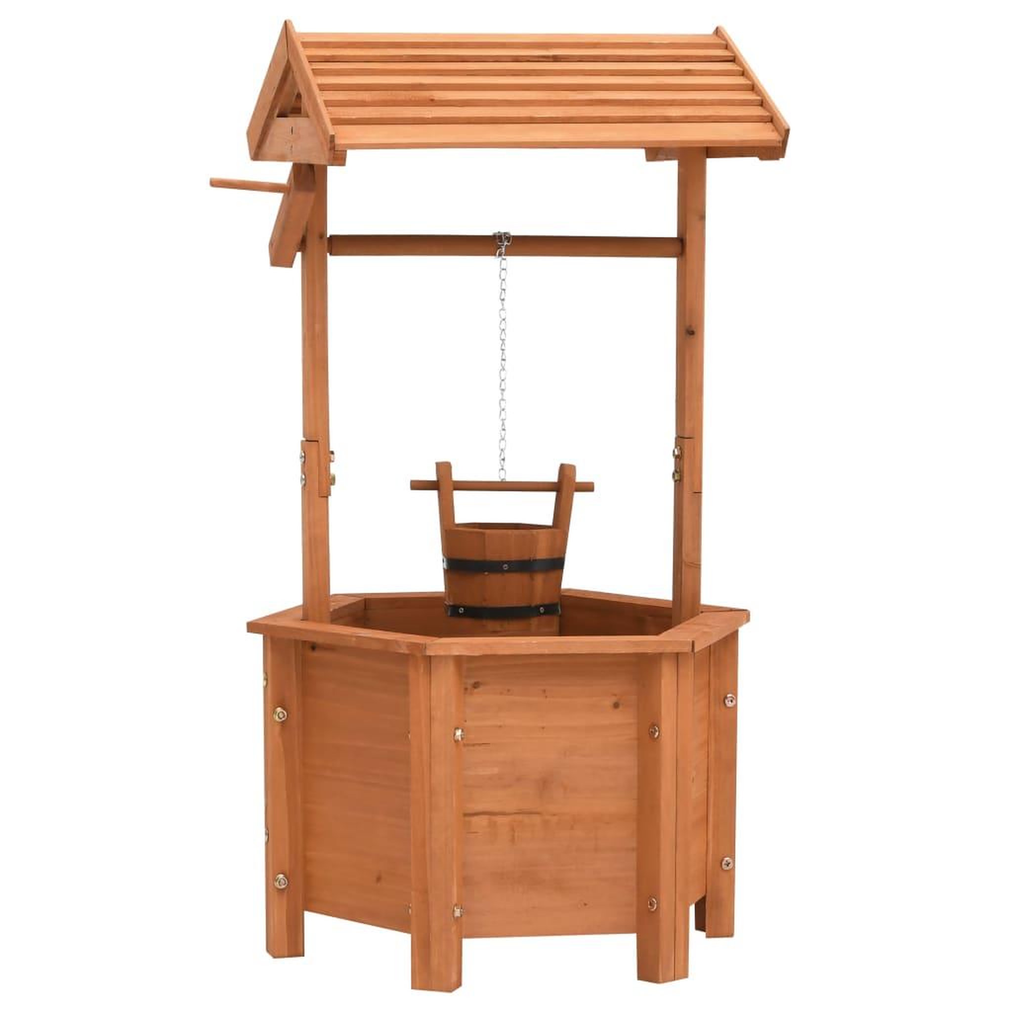 Voir la diapositive 4 : VIDAXL Jardiniere a puits a souhait de jardin 40x40x84cm Bois de sapin