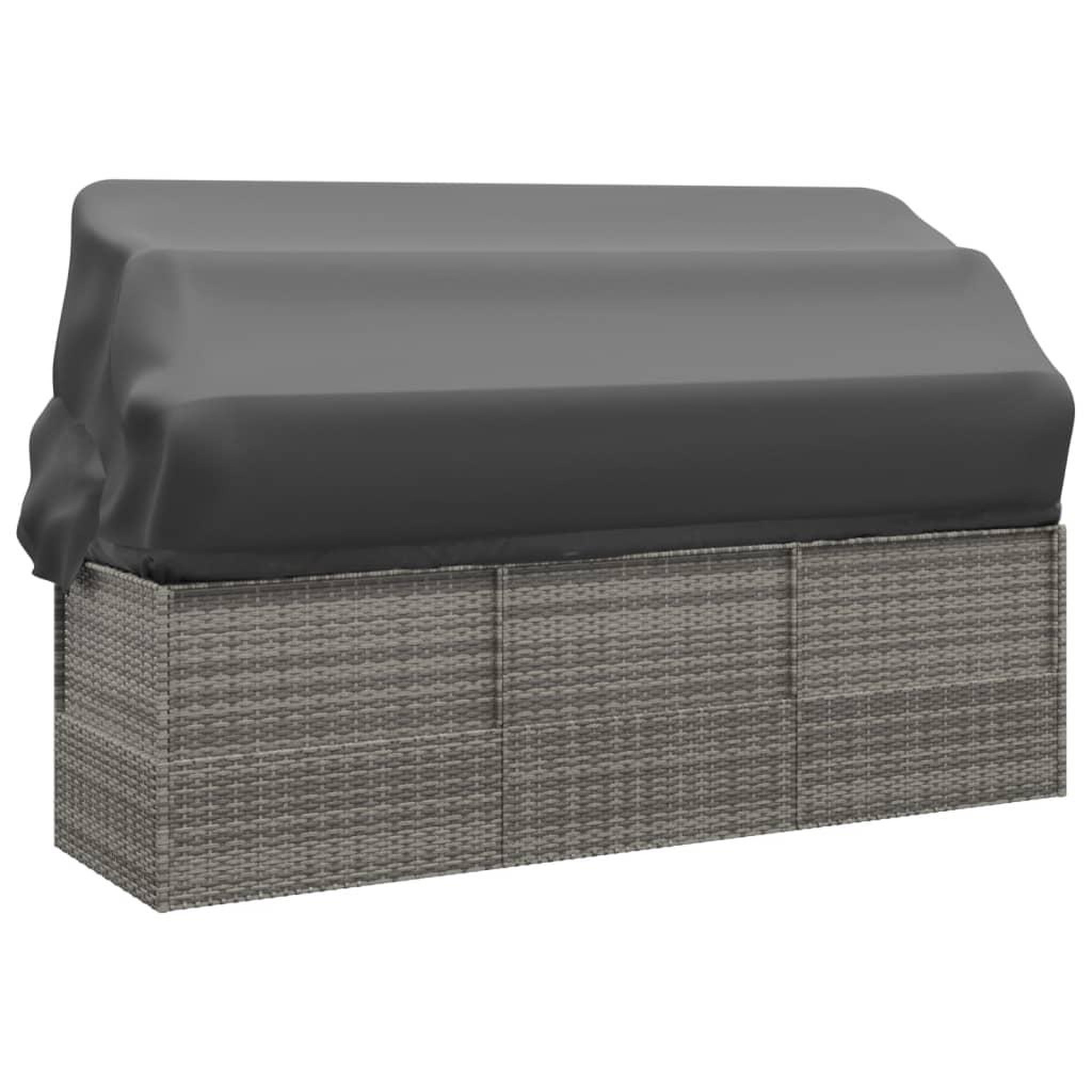 Voir la diapositive 5 : VIDAXL Lit de salon d'exterieur toit et coussins Gris Resine tressee
