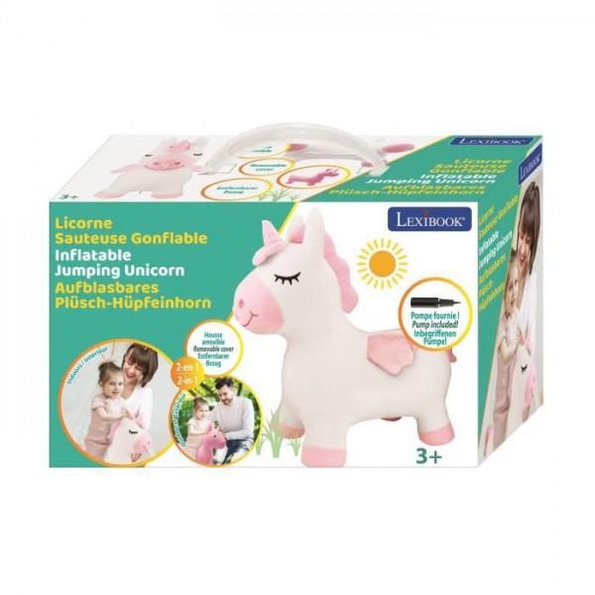 Voir la diapositive 5 : Lexibook Porteur Trotteur  - LEXIBOOK - Licorne Sauteuse Gonflable en Peluche - Housse Amovible - Pour Enfant a partir de 3 ans