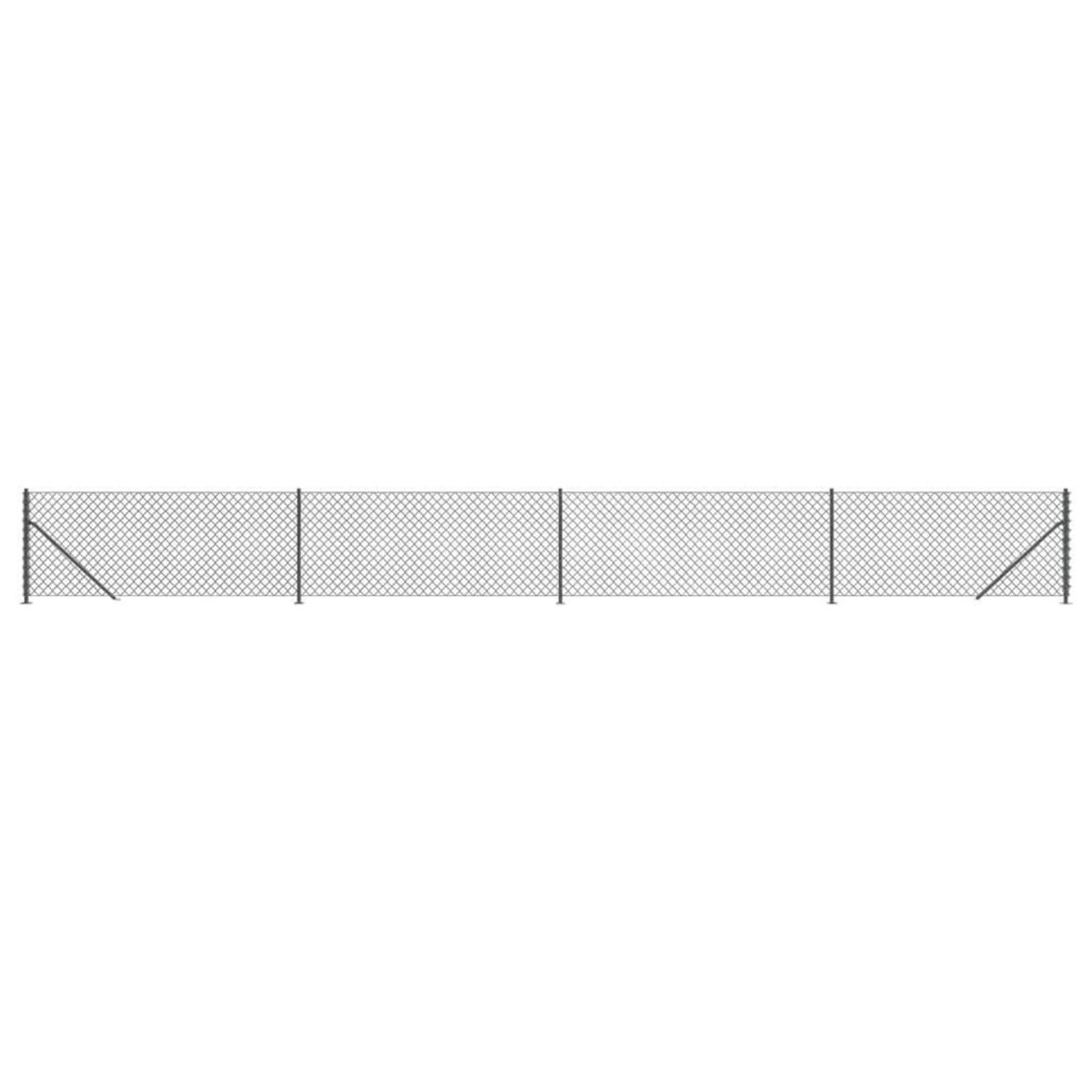 VIDAXL Cloture a mailles losangees avec bride anthracite 1x10 m