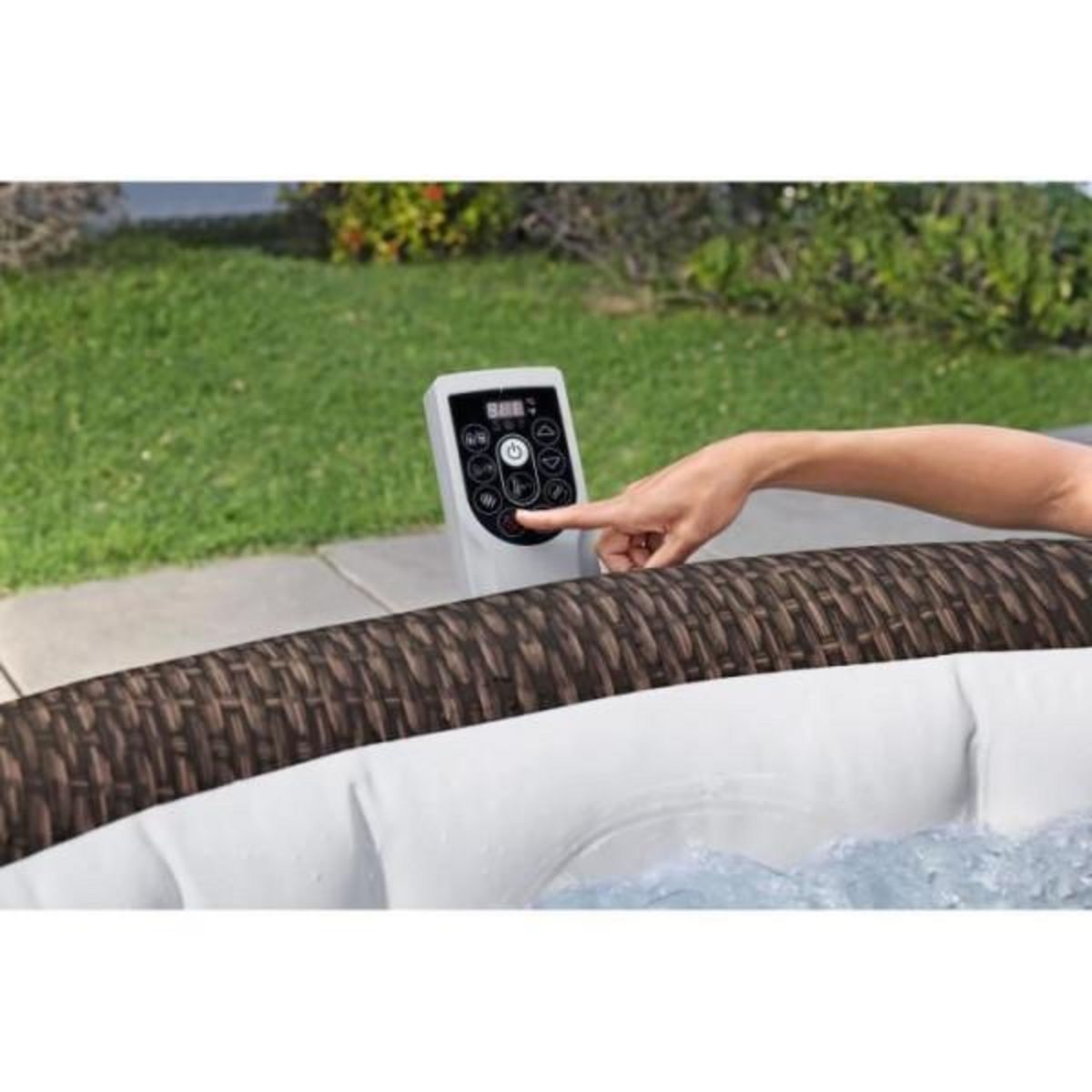 BESTWAY Spa gonflable BESTWAY - Lay-Z-Spa Bali - 180 airjets - 216 x 71 cm - 5 a 7 places - Rond (couverture, cartouche, diffuseur)