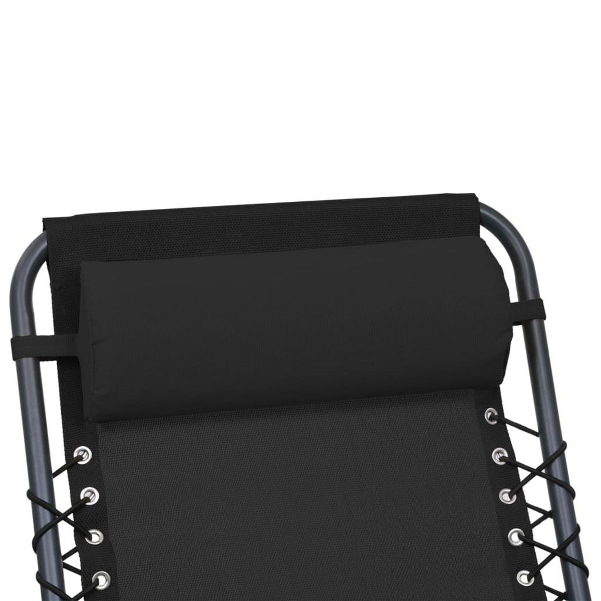 VIDAXL Appui-tete de chaise longue Noir 40x7,5x15 cm Textilene