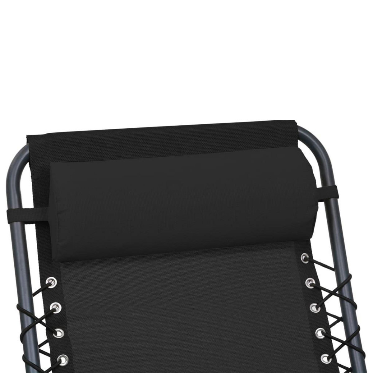 VIDAXL Appui-tete de chaise longue Noir 40x7,5x15 cm Textilene