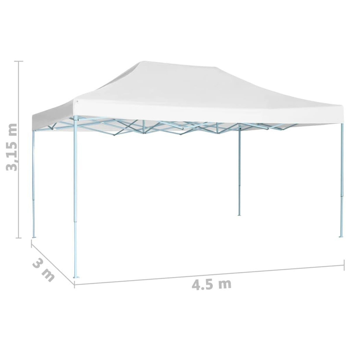 VIDAXL Tente de reception pliable 3x4,5 m Blanc