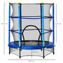 Voir la diapositive 3 : HOMCOM Trampoline enfant Ø 1,40 × 1,60H m filet de sécurité porte zipée couvre-ressorts 6 poteaux rembourrés inclus bleu