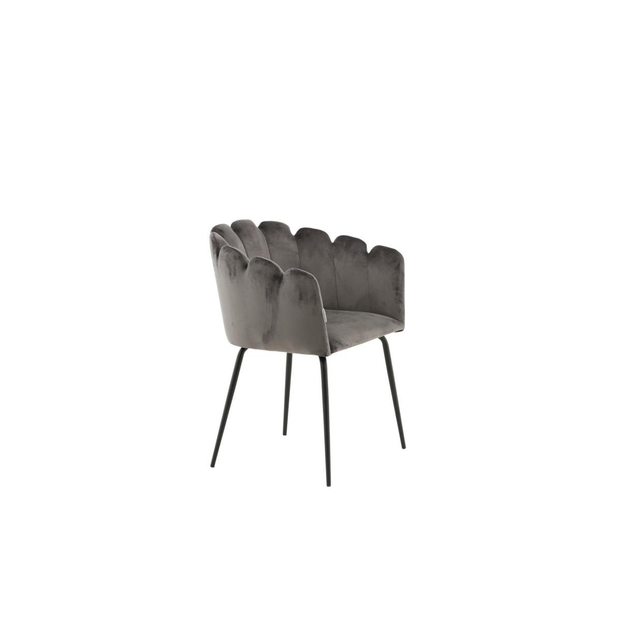 Voir la diapositive 2 : Paris Prix Chaise en velours  limhamn  76cm gris