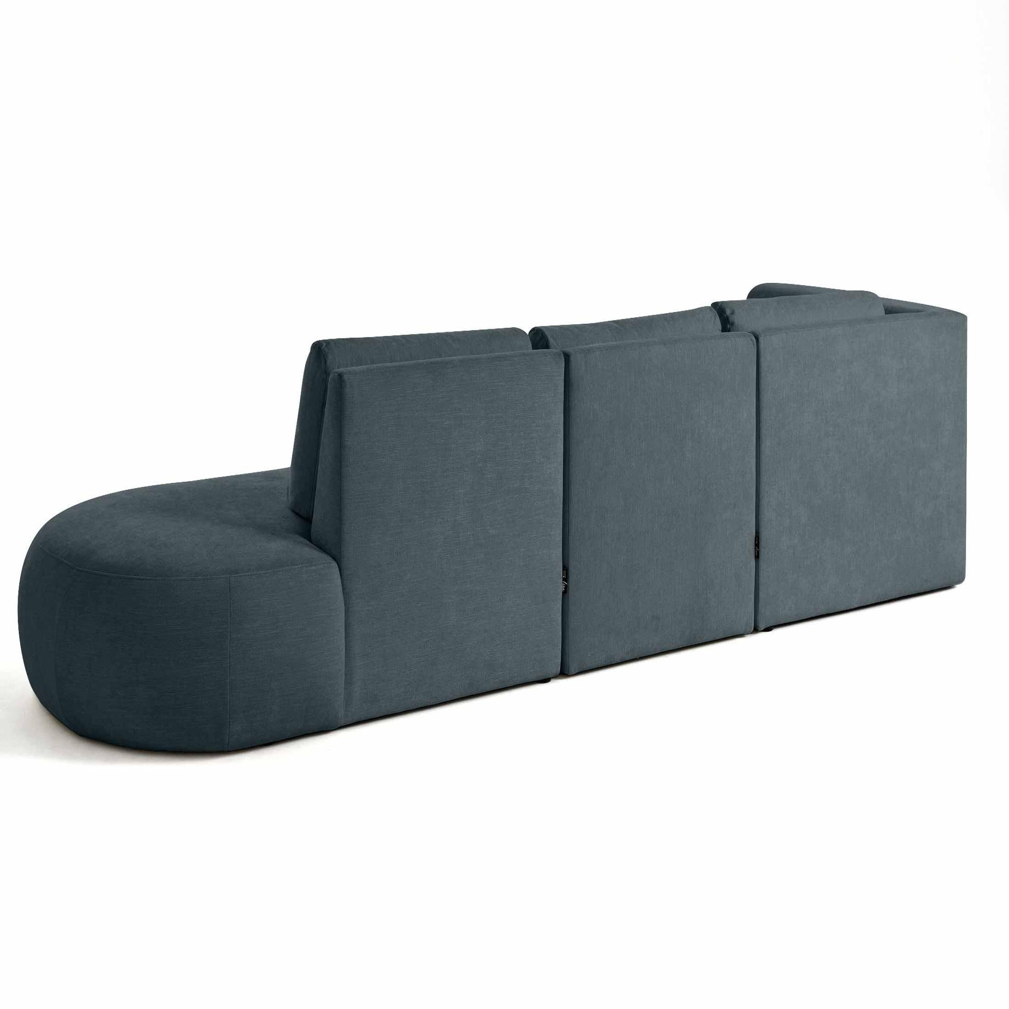 Voir la diapositive 6 : LISA DESIGN Santorini - canapé modulable d'angle gauche - 5 places - en tissu texturé