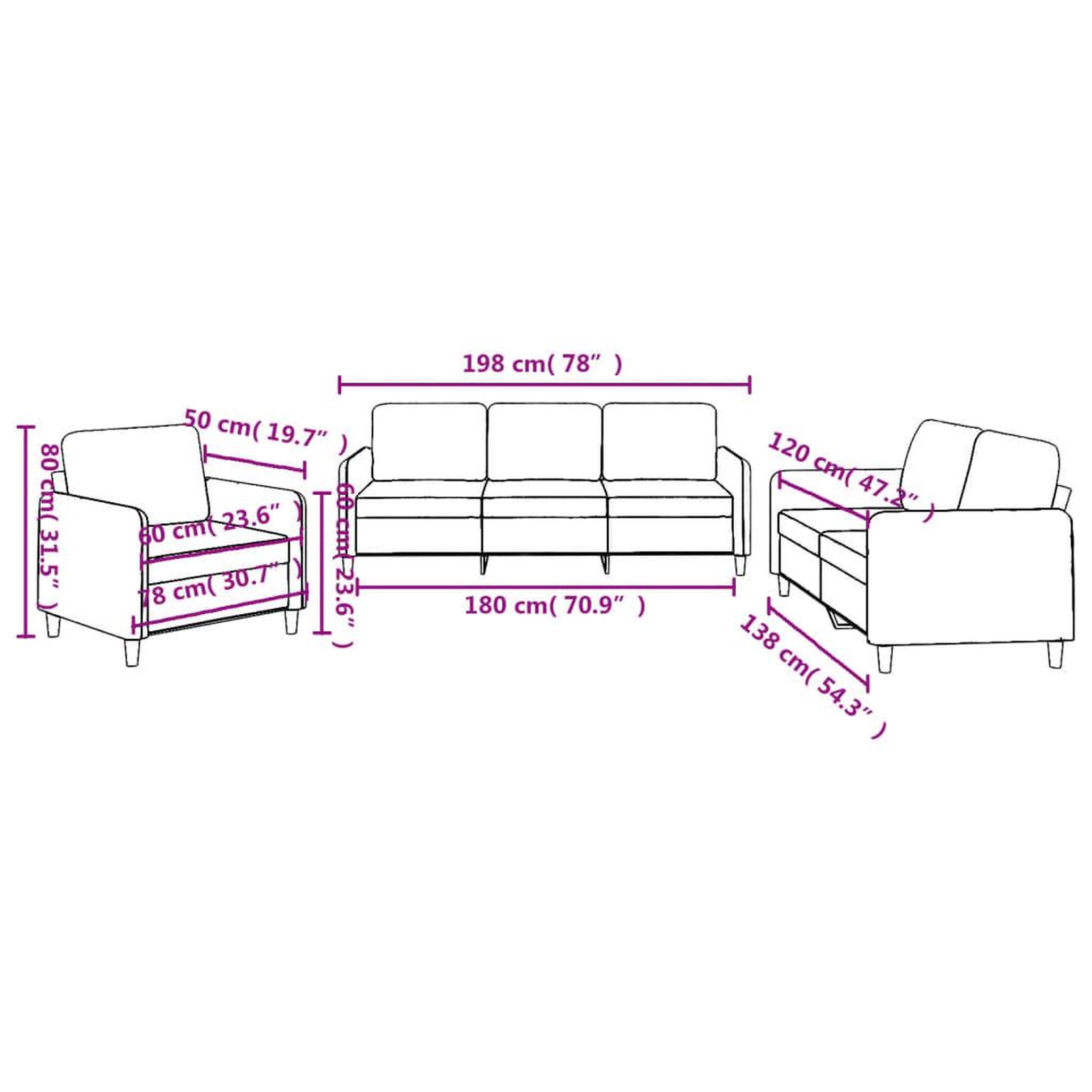 Voir la diapositive 6 : VIDAXL Ensemble de canapes 3 pcs avec coussins Gris fonce Tissu
