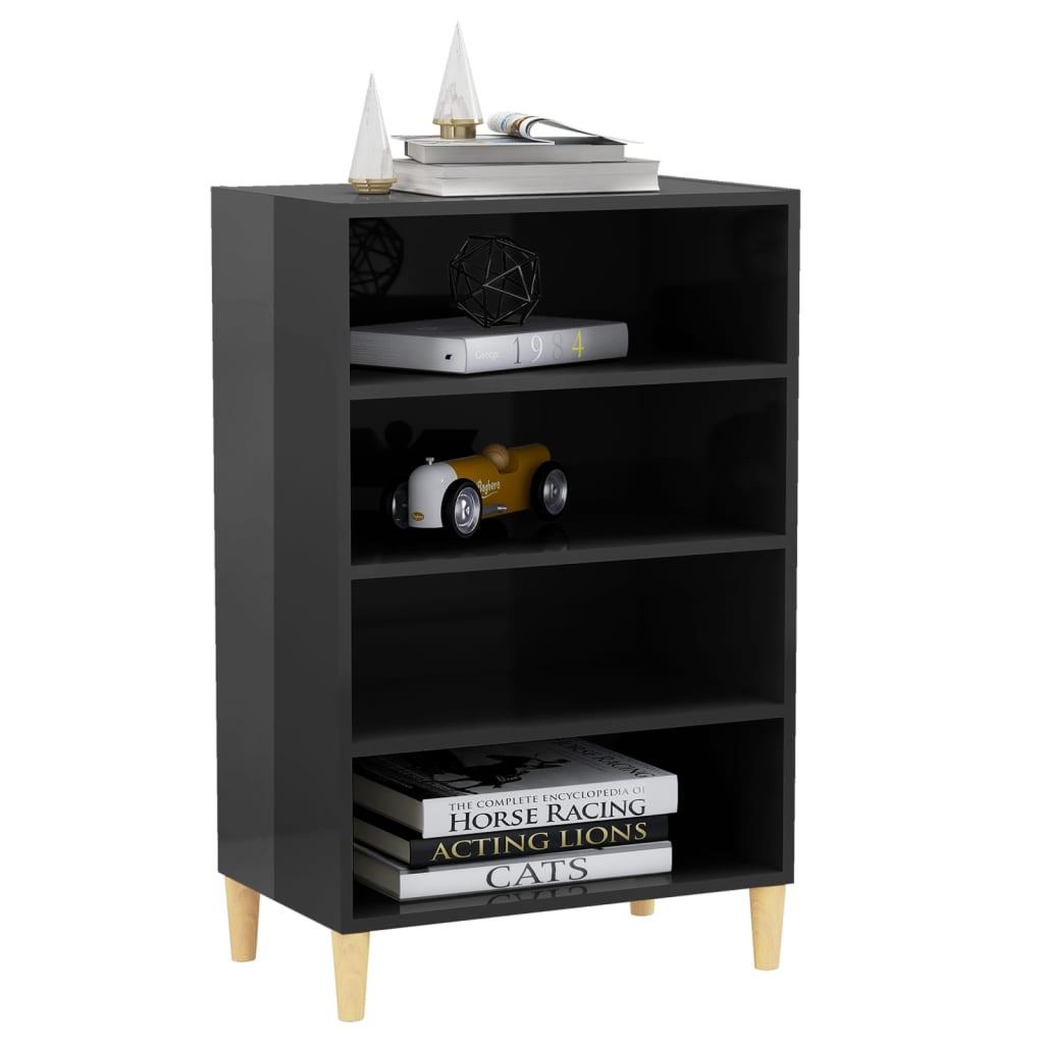 Voir la diapositive 3 : VIDAXL Buffet gris brillant 57x35x90 cm bois d'ingenierie