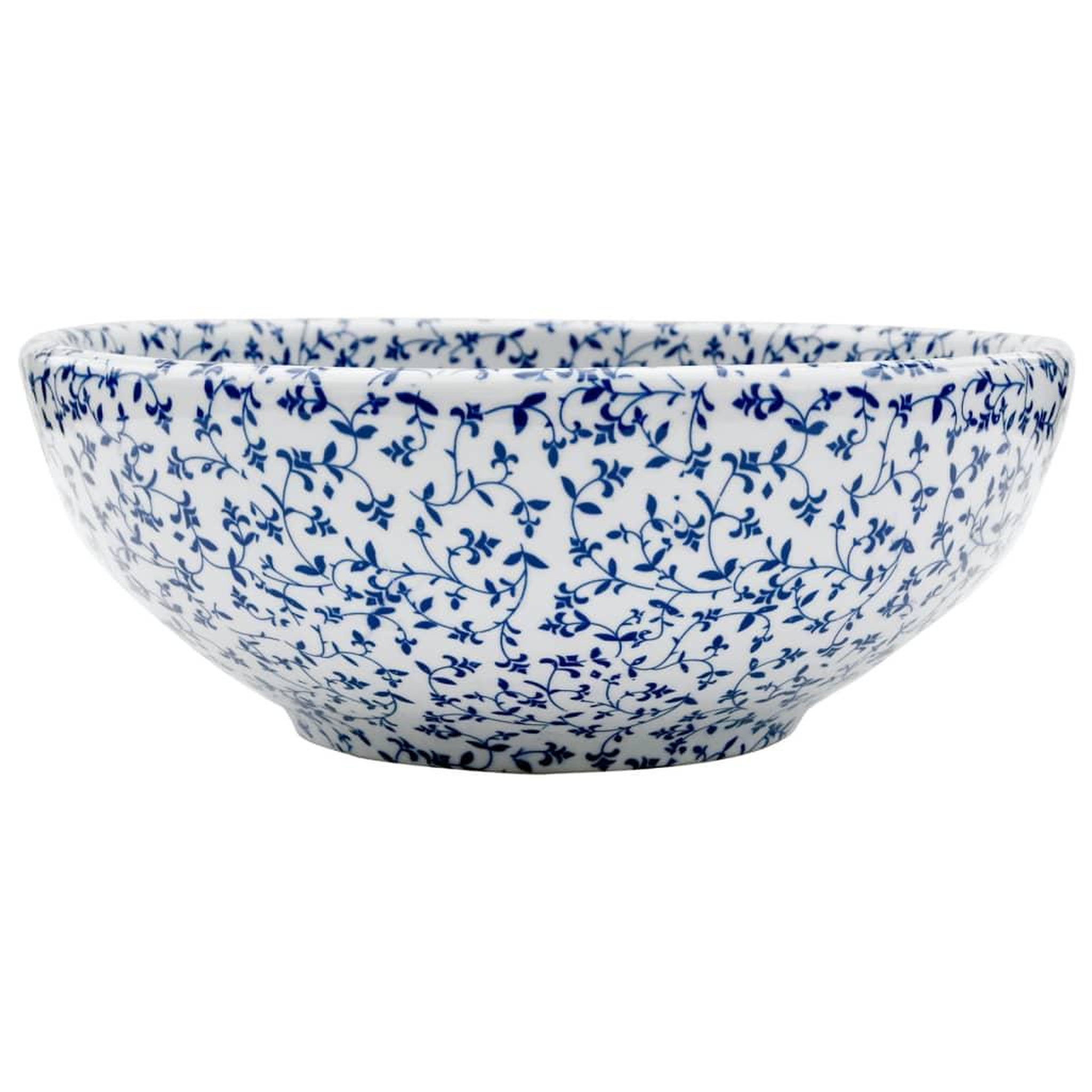 Voir la diapositive 2 : VIDAXL Vasque a poser blanc et bleu rond Φ41x14 cm ceramique