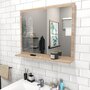 Ensemble de salle de bain meuble sous vasque 2 tiroirs + vasque + miroir + colonne FARO