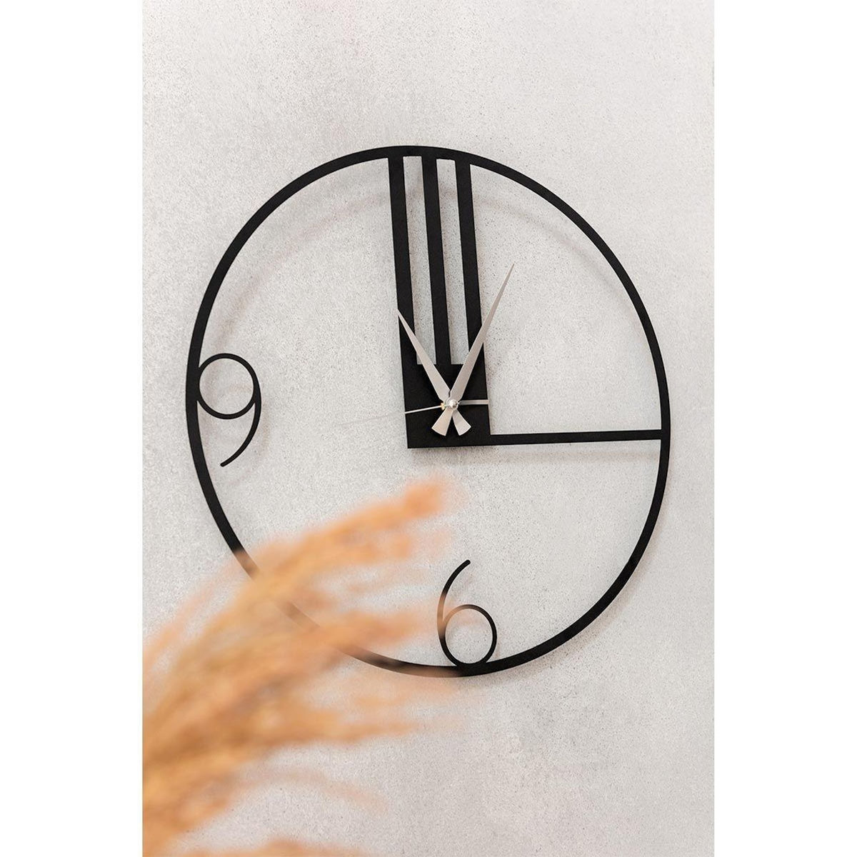 Paris Prix Horloge Murale en Métal  Lignes  69cm Noir
