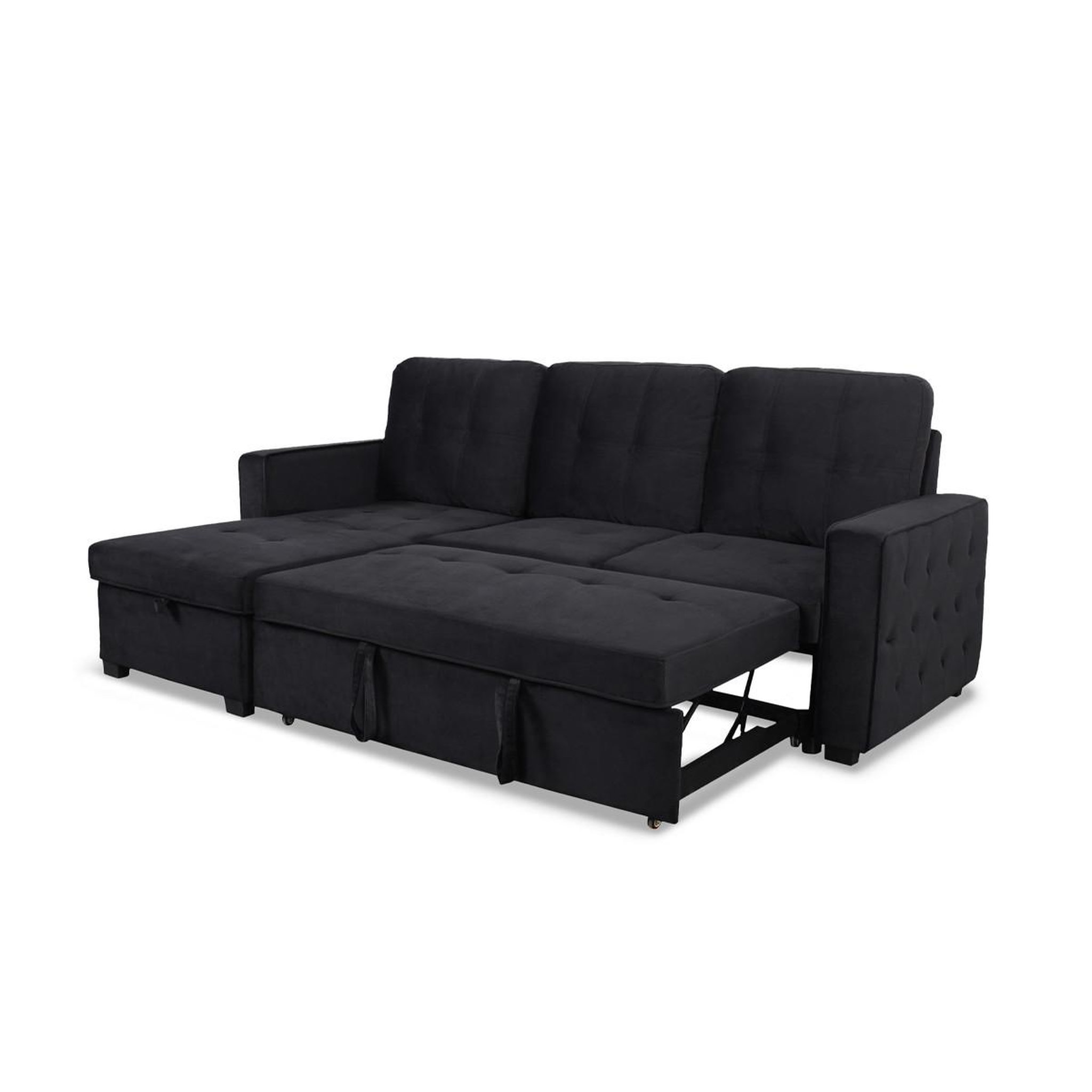 Voir la diapositive 5 : Paris Prix Canapé d'angle convertible  rabano  230cm noir