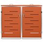 Voir la diapositive 3 : VIDAXL Abri pour deux poubelles 138x77,5x112,5 cm Inox