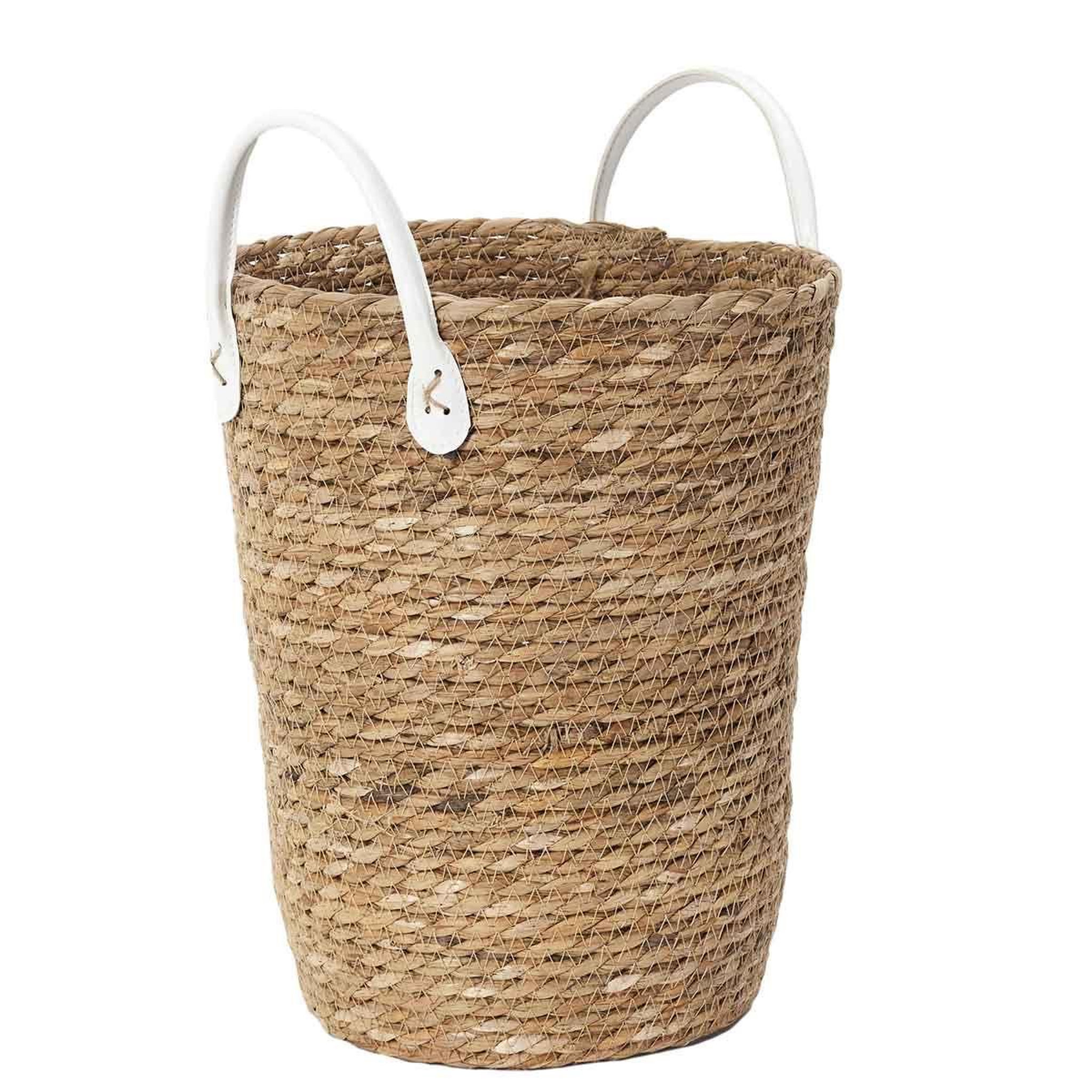 Voir la diapositive 4 : The Home Deco Factory Lot de 3 paniers déco  tressé  45cm naturel & blanc