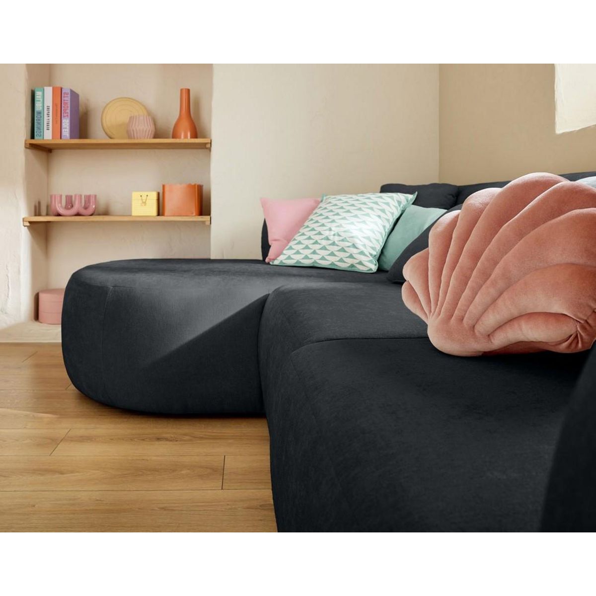 LISA DESIGN Ikare - canapé modulable d'angle gauche - 4 places - en tissu