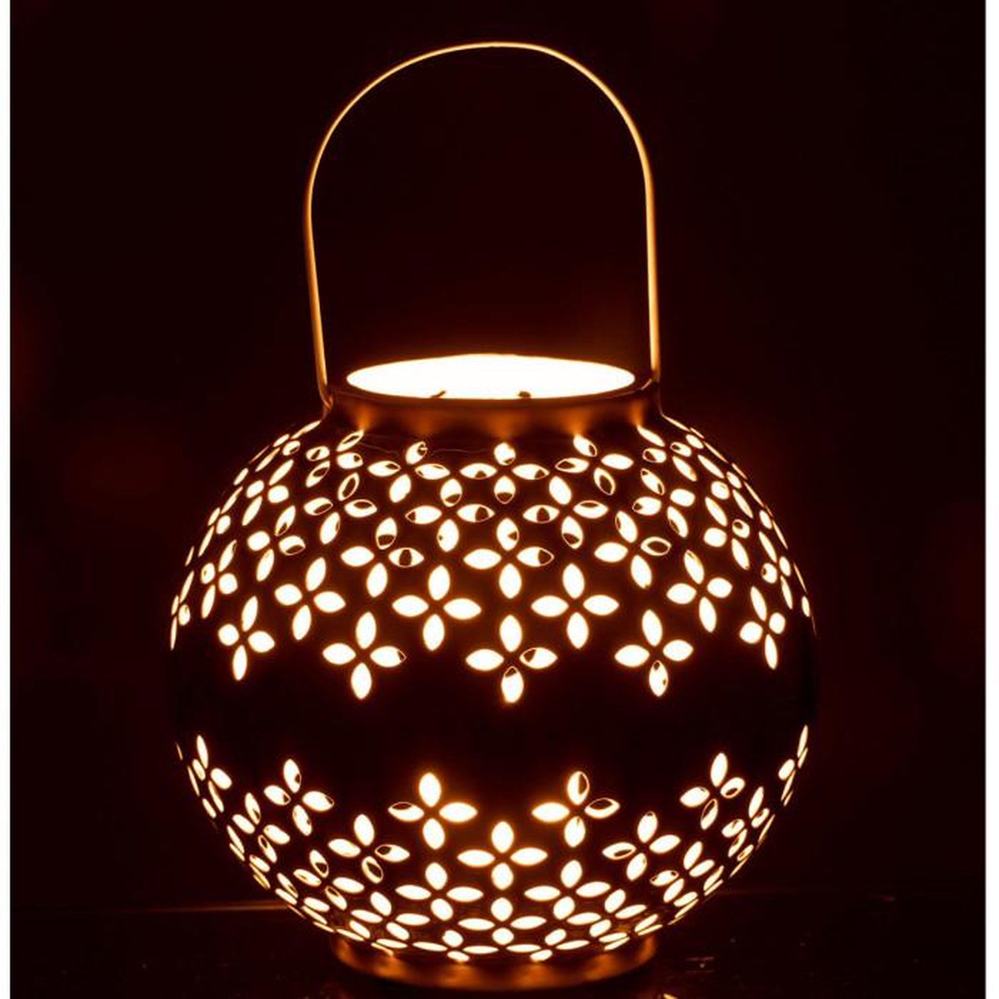 Voir la diapositive 4 : Paris Prix Lanterne Ronde Métal  Sévilla  30cm Ocre