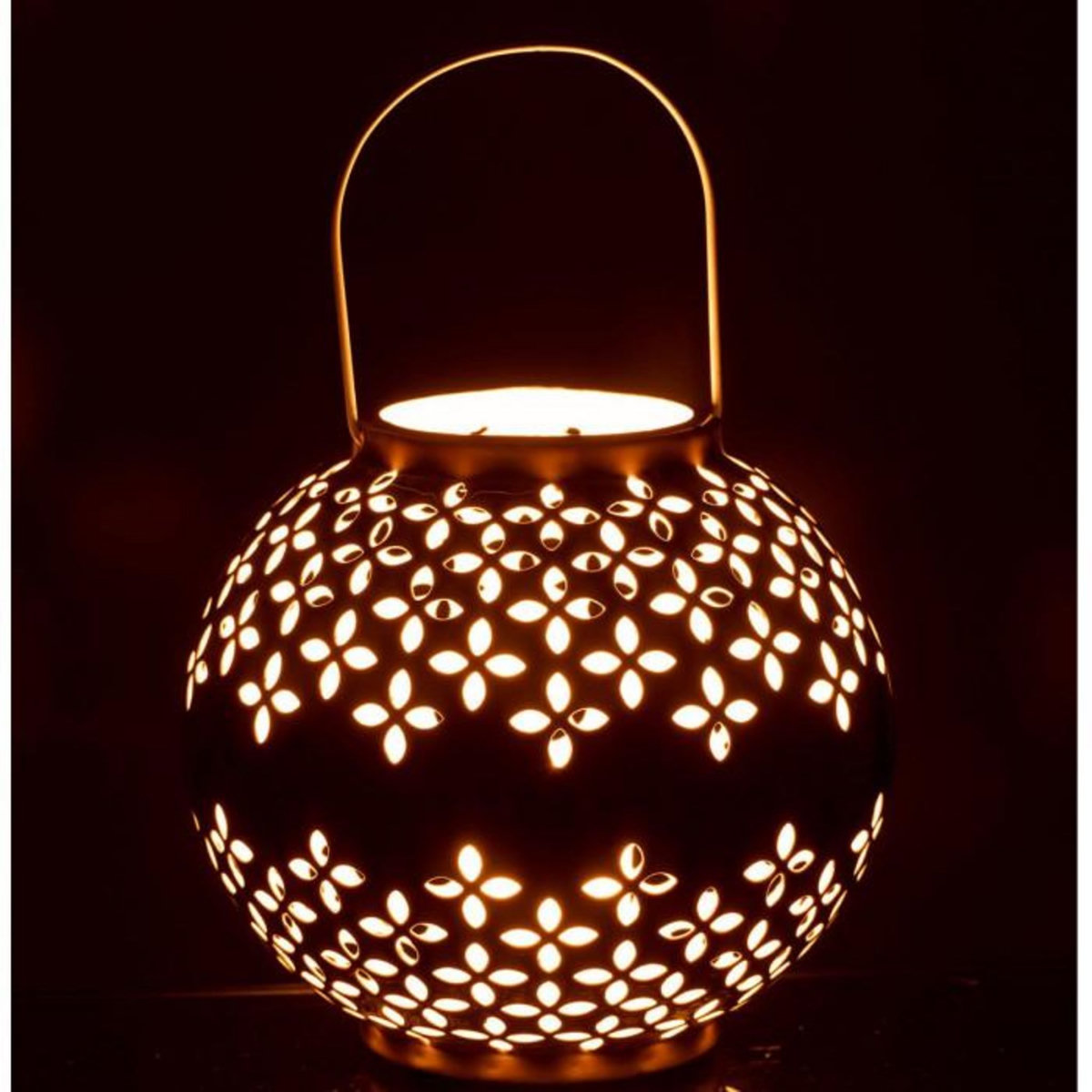 Paris Prix Lanterne Ronde Métal  Sévilla  30cm Ocre