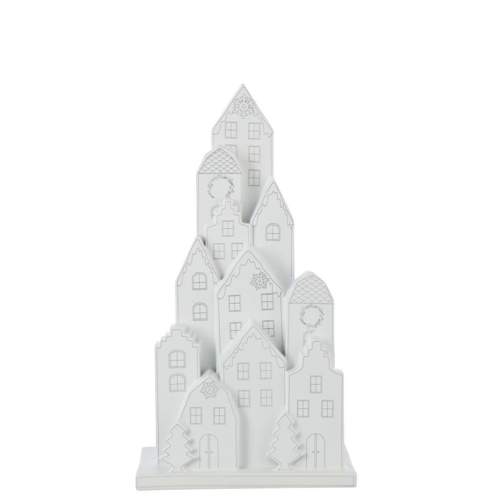 Voir la diapositive 2 : J-LINE Maison déco en résine  classique  47cm blanc