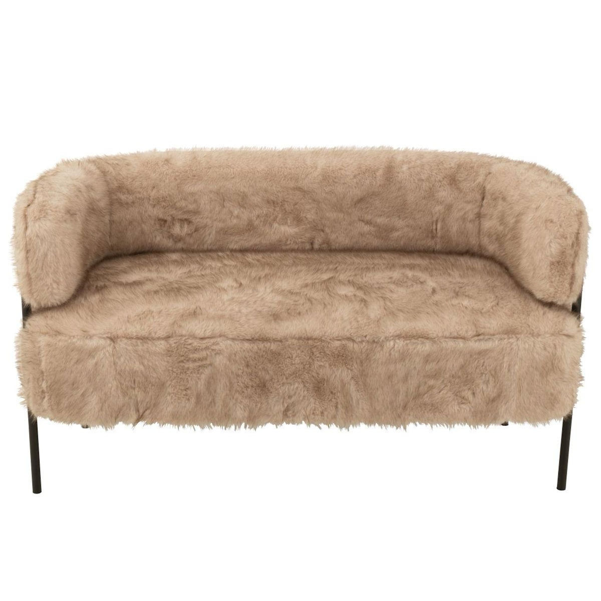 Paris Prix Canapé 2 Places Imitation Fourrure  Bun  133cm Taupe