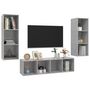 Voir la diapositive 3 : VIDAXL Ensemble de meuble TV 3 pcs Gris beton Bois d'ingenierie