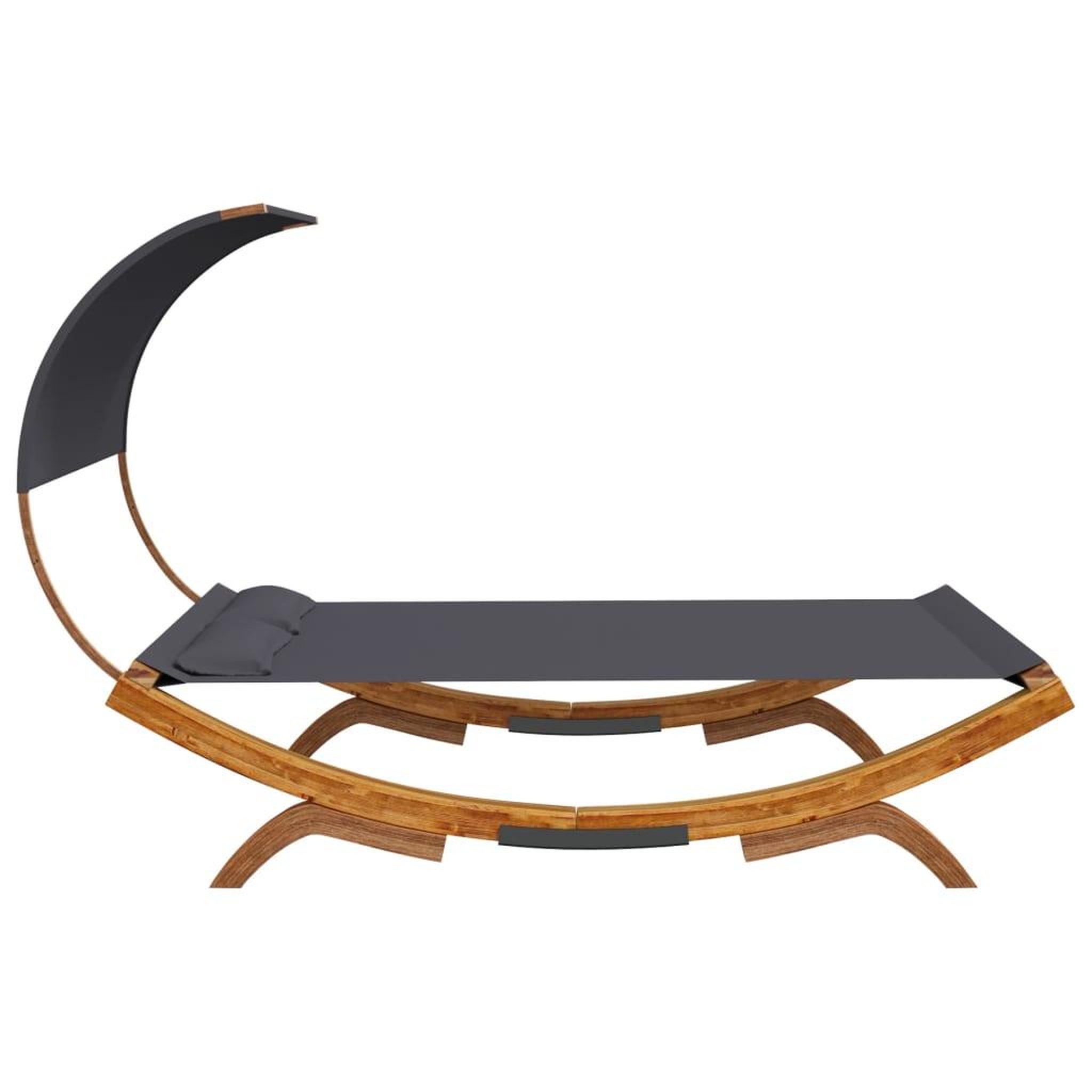 Voir la diapositive 3 : VIDAXL Lit repos et auvent 165x203x126 cm Bois courbe Anthracite