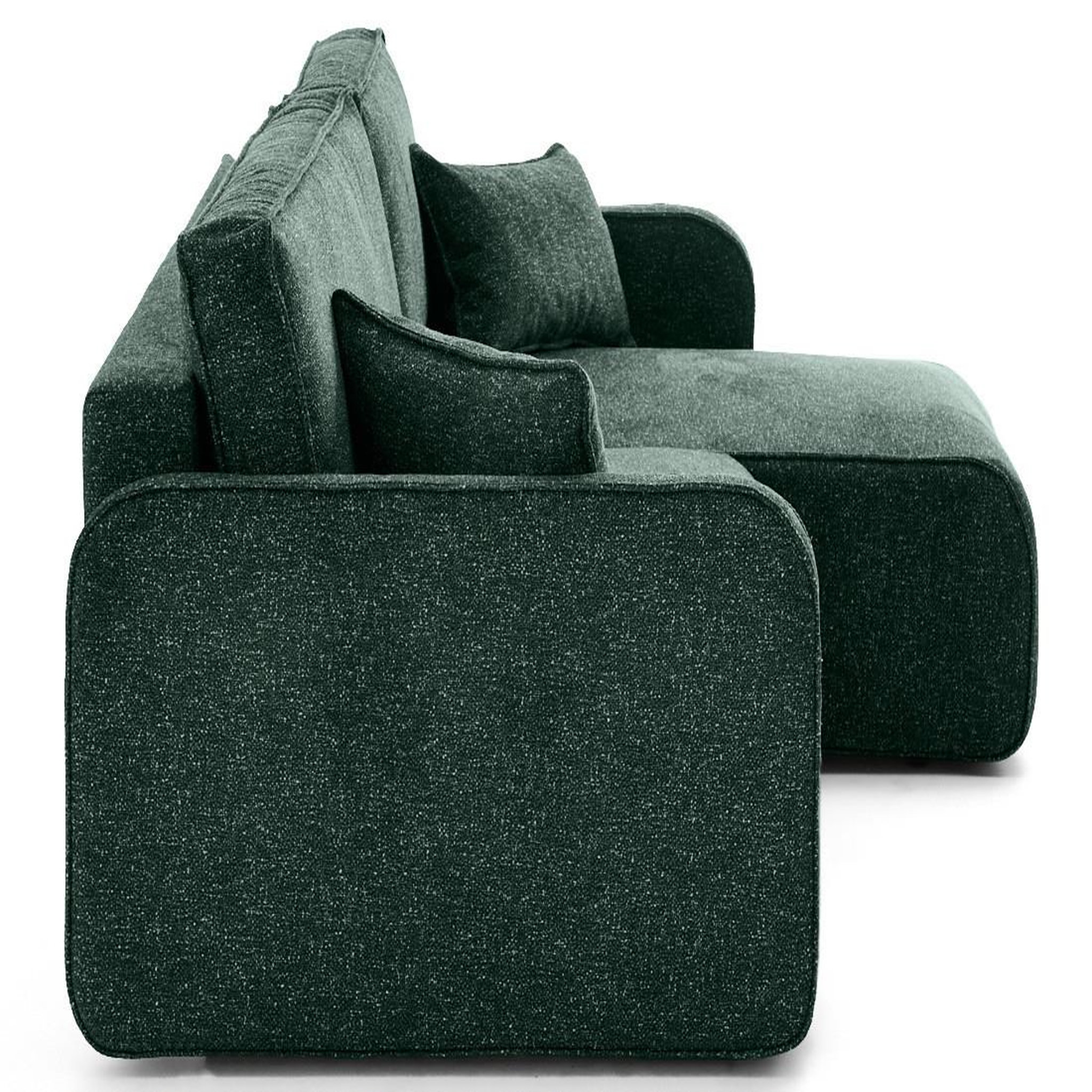 Voir la diapositive 5 : LISA DESIGN Apolline - canapé d'angle réversible 4 places convertible avec coffres en tissu moucheté